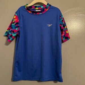 Speedo Girl's Short Sleeve Rash Guard Multi Colored Size M